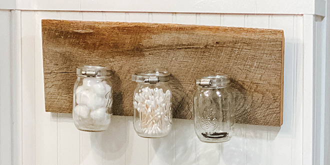 Mounted mason jar containers