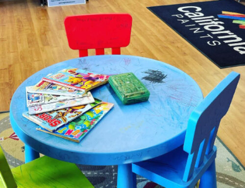 Coloring Table Keeps Children Entertained While Parents Shop